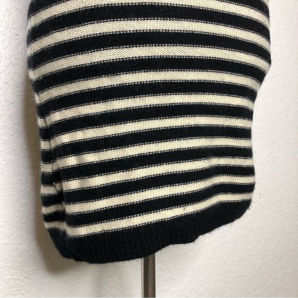 KnitWit black and cream striped sleeveless cashmere sweater tunic size Small - Picture 13 of 16